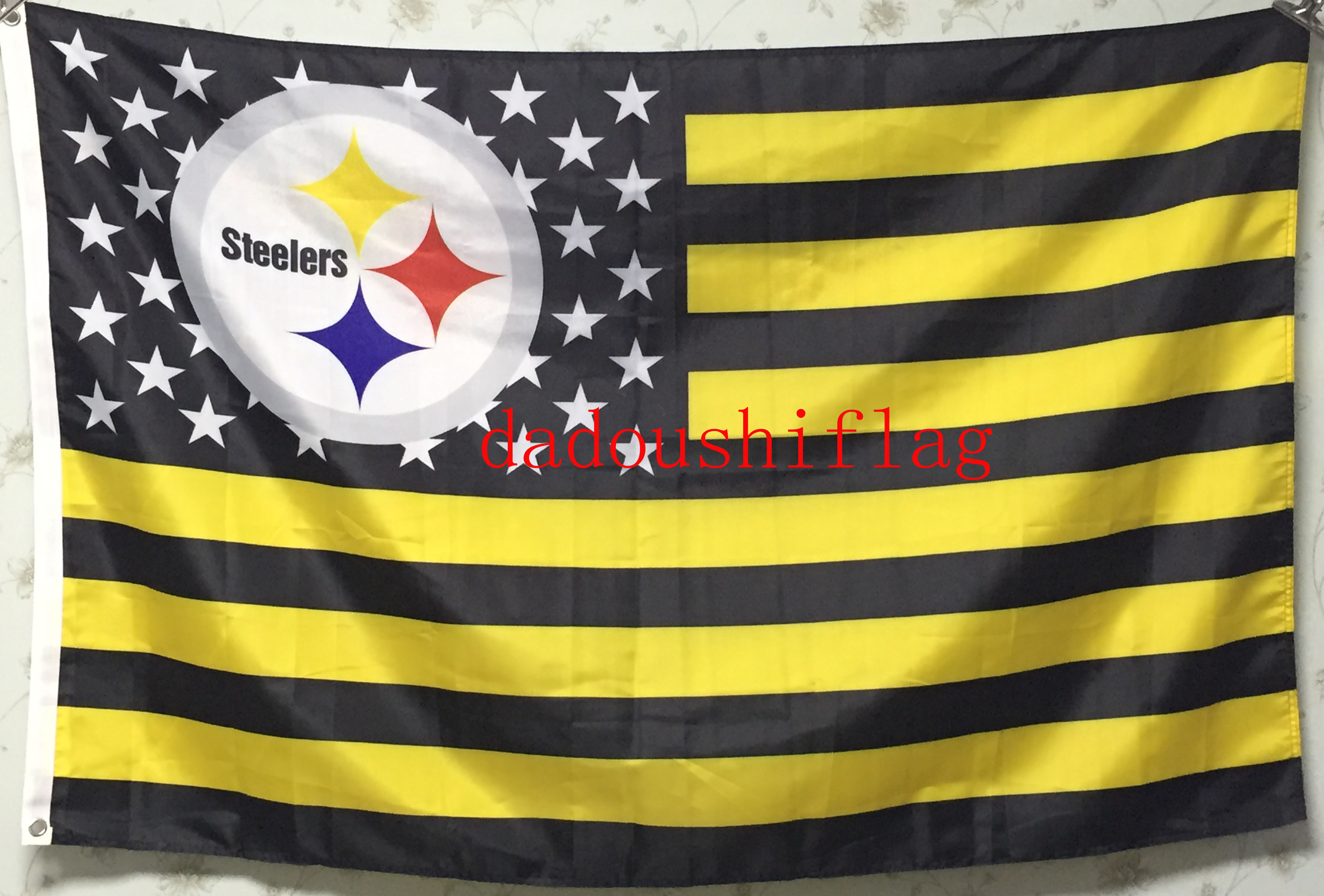 外贸橄榄队刚人户外旗帜NFL Pittsburgh Steelers USA Star Flag
