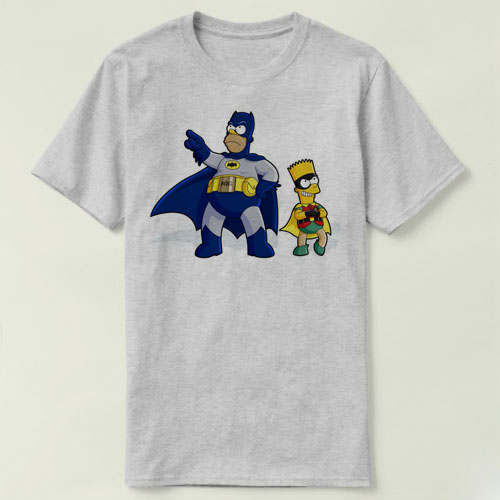 batman and robin homer bart 半袖上衣班服成人 Tee T-Shirt T恤