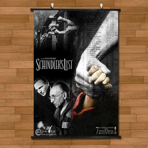 经典战争老电影辛德勒的名单复古艺术黑白海报挂轴画书房装饰画