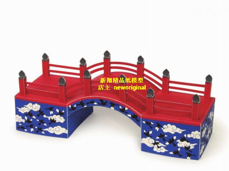 【新翔精品纸模型】古代鹊桥梁石拱桥古桥古建筑模型