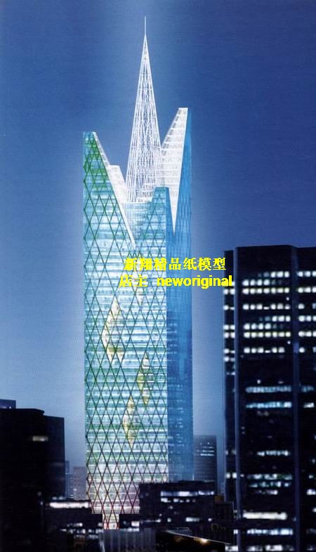 【新翔纸模型】法国巴黎 拉德芳斯区标志性建筑摩天楼高楼模型