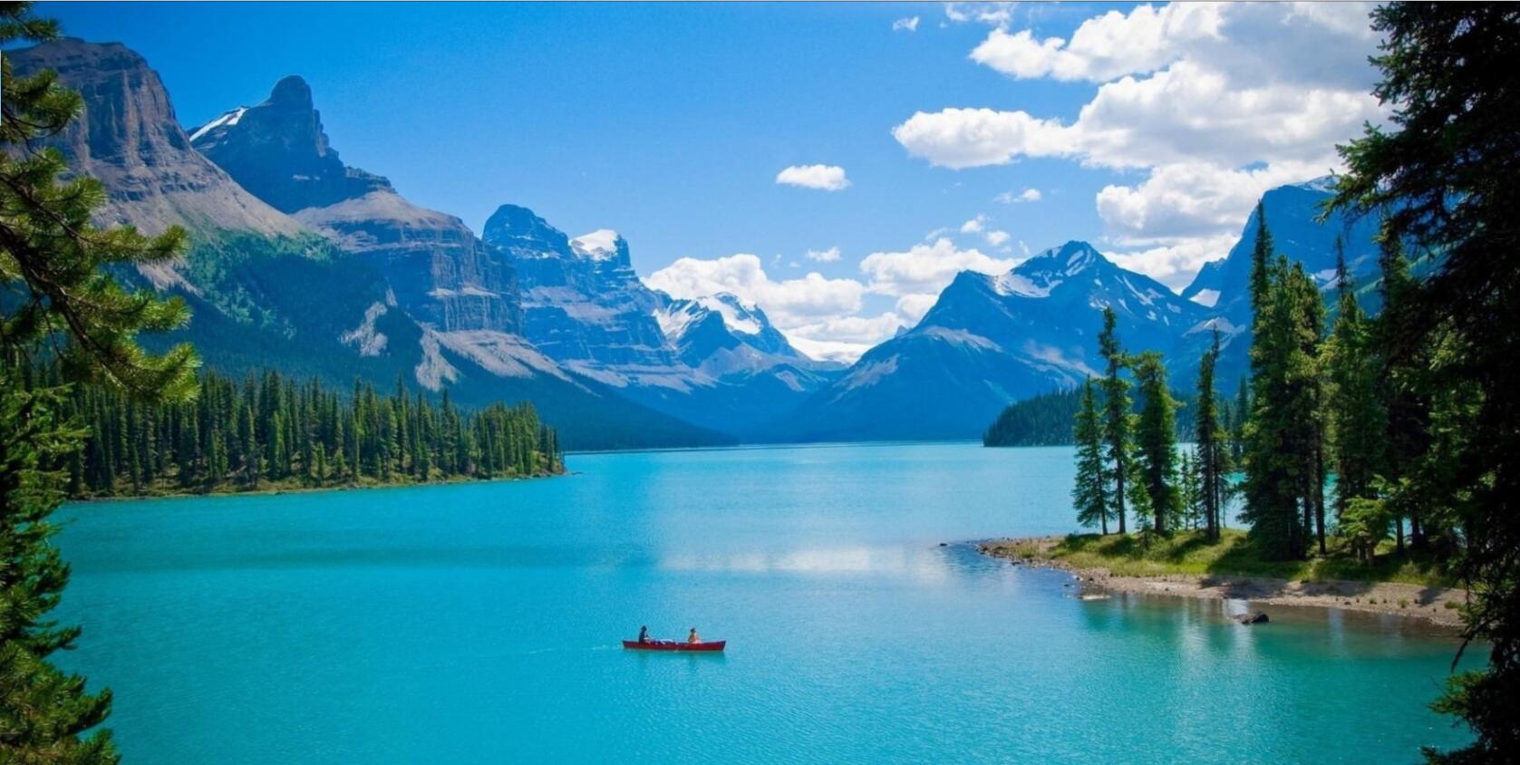 现代简约加拿大班夫国家公园湖光山色风景挂画壁画无框画装饰画