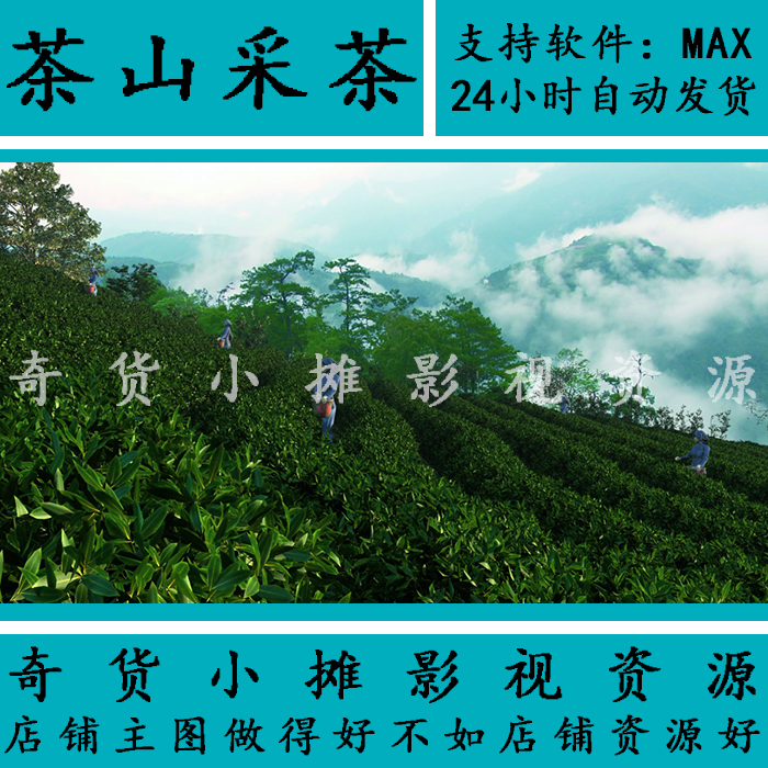 影视级自然风景茶园茶庄茶山采春茶采茶山脉山体场景3Dmax模型