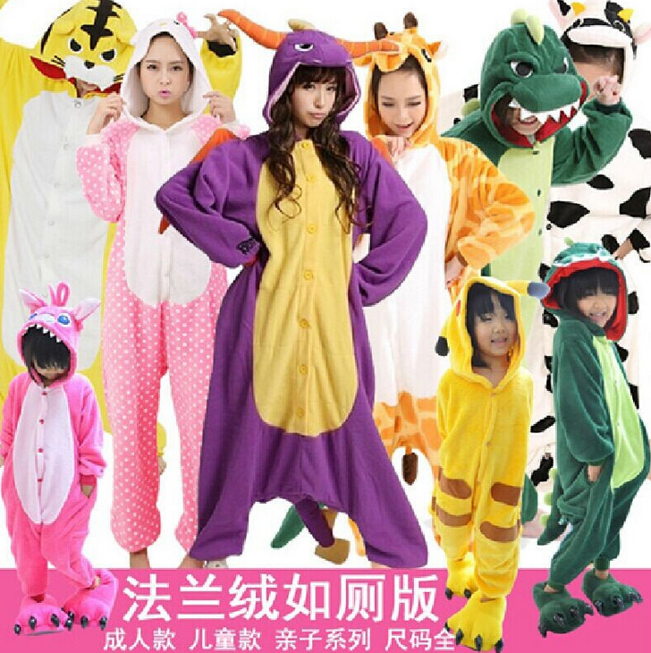 出口欧美onesie Kigurumi Pajamas 恐龙大象熊猫卡通动物连体睡衣