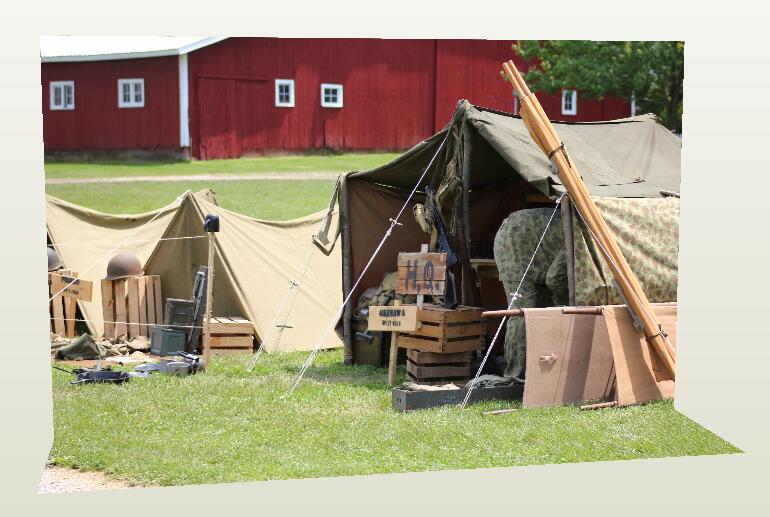 1比12寸 1比6 二战战场美国美军士兵军营帐篷军事场景背景纸模型