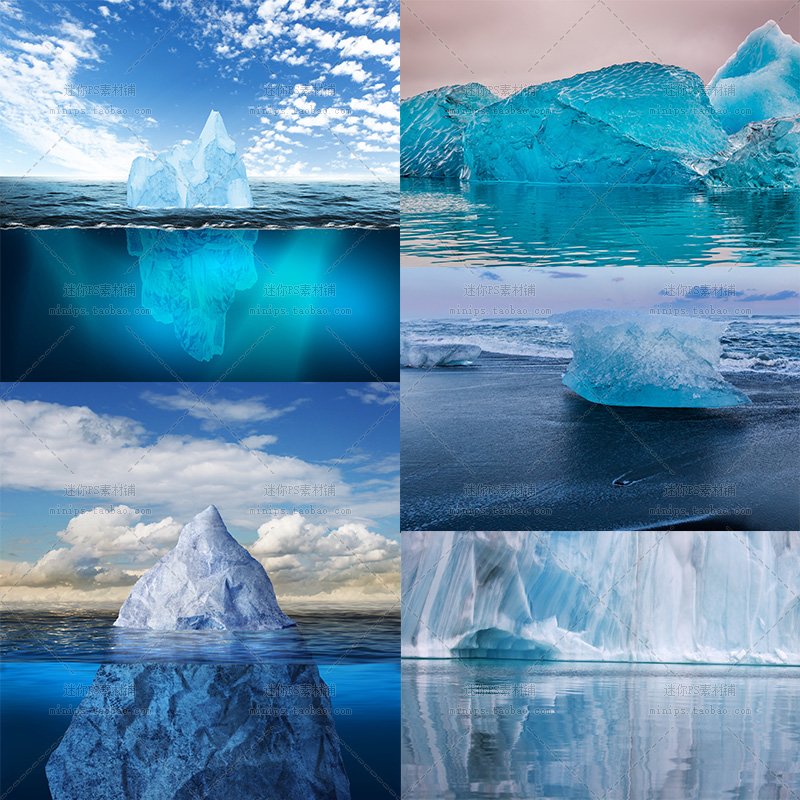82号南北极冰山融化环境保护海报高清摄影图片PPT背景PS设计素材