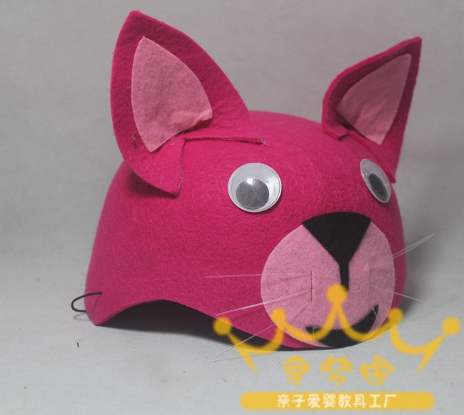表演用品聚会装扮COS道具可爱小动物粉红猫头饰帽子小猫头饰