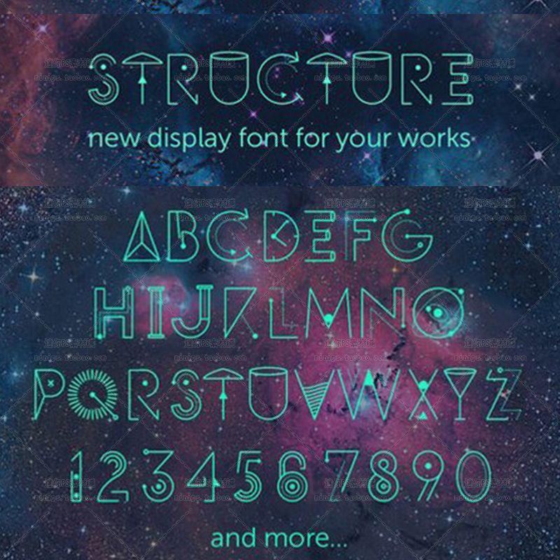 102号Structure几何结构天文星系创意英文字体广告平面设计PS素材