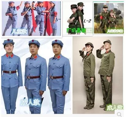 八路军演出服 红军服合影服成人儿童军装红军服装新四军表演摄影