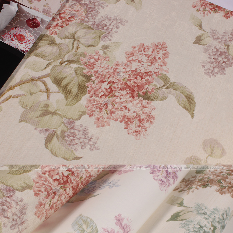 艳丽 美式花纹玫瑰花 seabrook美国原装进口 纯纸壁纸 卧室客厅
