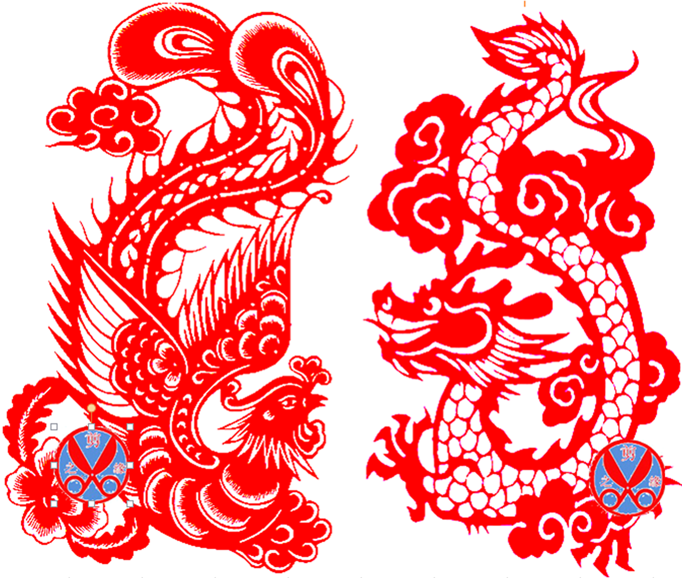 龙凤 大号剪纸纯手工结婚装饰品窗花中国传统文化礼品 龙 凤 凤凰