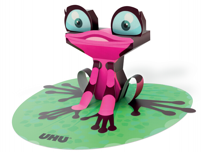 儿童手工折纸DIY拼装益智玩具立体3D纸质模型卡通动物青蛙制作