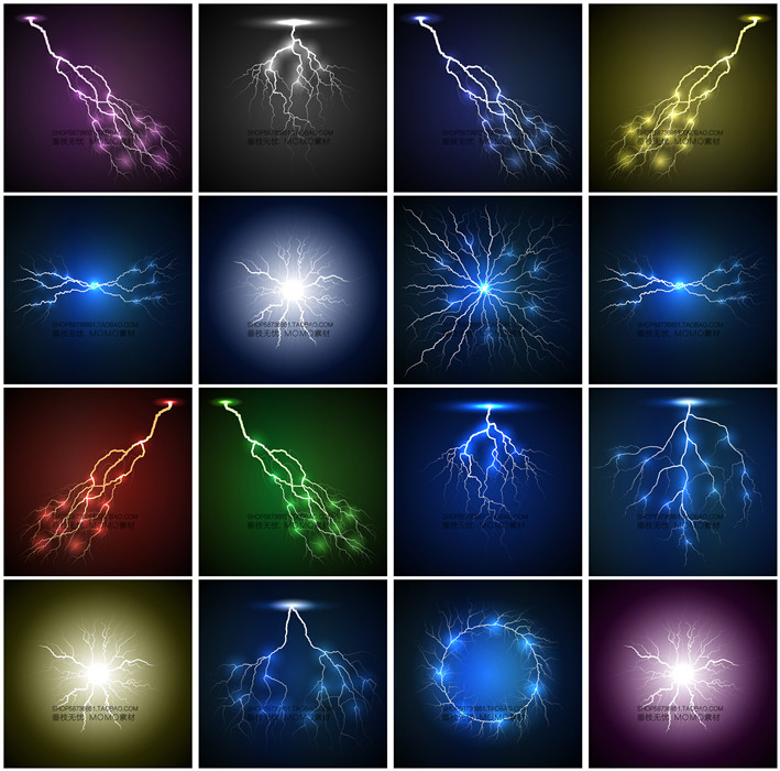 A3262矢量抽象艺术化科技闪电光芒线条图案 AI设计素材