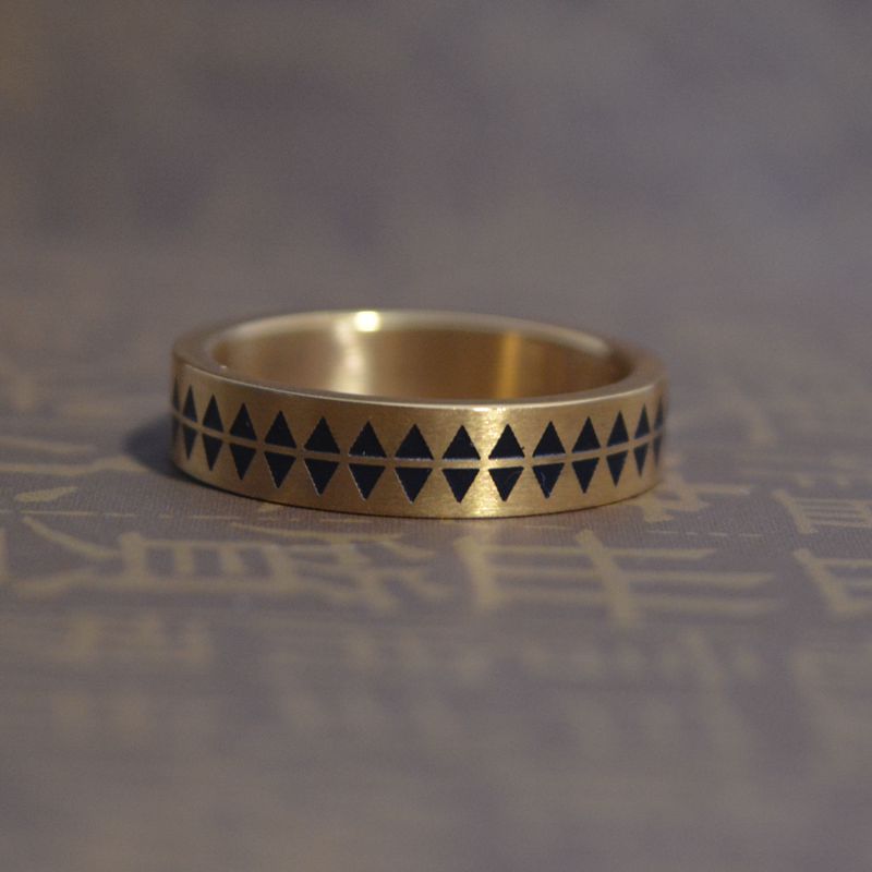不锈钢指环日本高桥款盾蚀刻锯齿纹身图腾男女对戒316L钢钛钢戒指