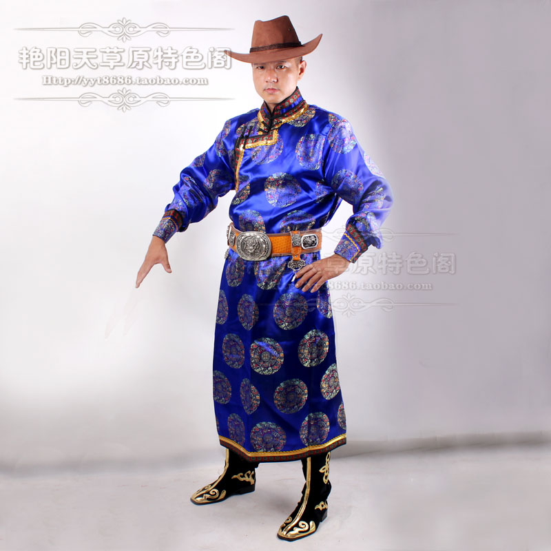 男士蒙古袍蒙古族演出服 蒙族婚礼服 生活服装 合唱歌舞蹈聚会服