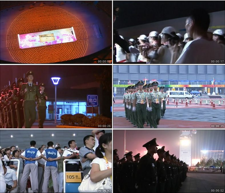 2008运动会防护工作武装警察部队安保安检/中国实拍视频素材史料