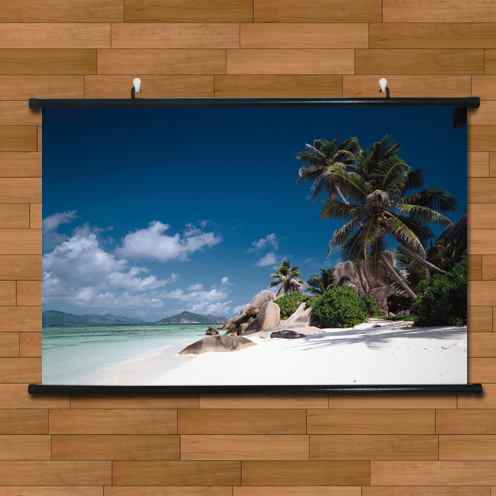 夏威夷风情阳光沙滩唯美海报挂画有框画世界名胜碧海蓝天装饰画