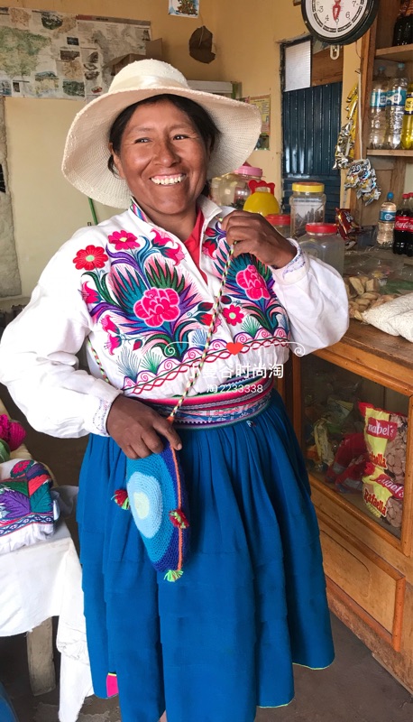 南美洲秘鲁inca印加民族复古羊驼毛手工编织单肩斜挎水壶圆挂包
