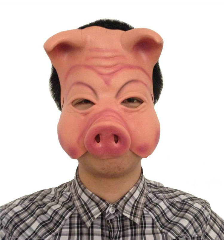 猪面具乳胶面具卡通面具动物猪八戒面具搞笑搞怪猪头面具猪脸面具