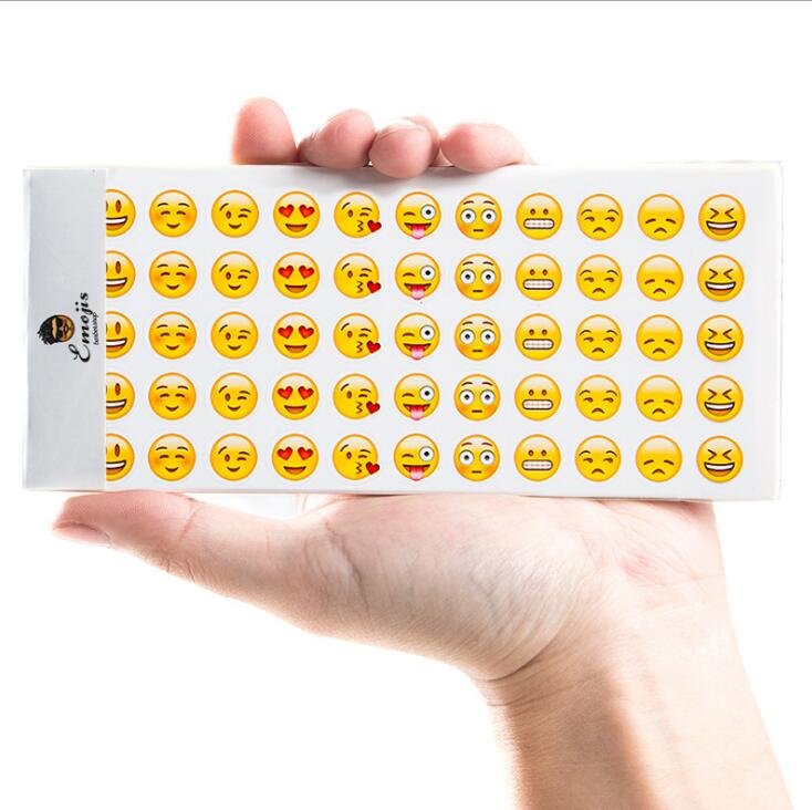 12张Emoji苹果表情贴纸 横版翻白眼迷你表情 diy手工影集配件