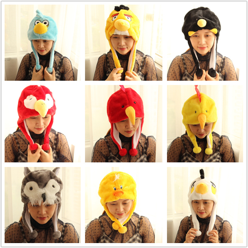 10件包邮卡通企鹅·小鸡黄鸭子猫头鹰鸟道具头饰装饰帽子头饰头套