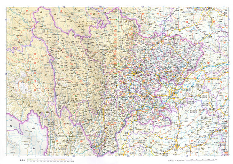 新款四川省地图高清版全图 喷绘素材源文件JPG格式大图