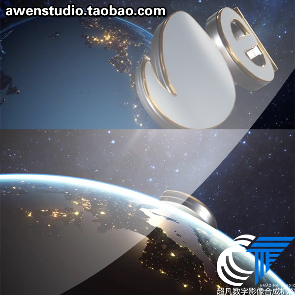 新版环球影业电影片头太空地球演绎标志动画工程文件AE模板