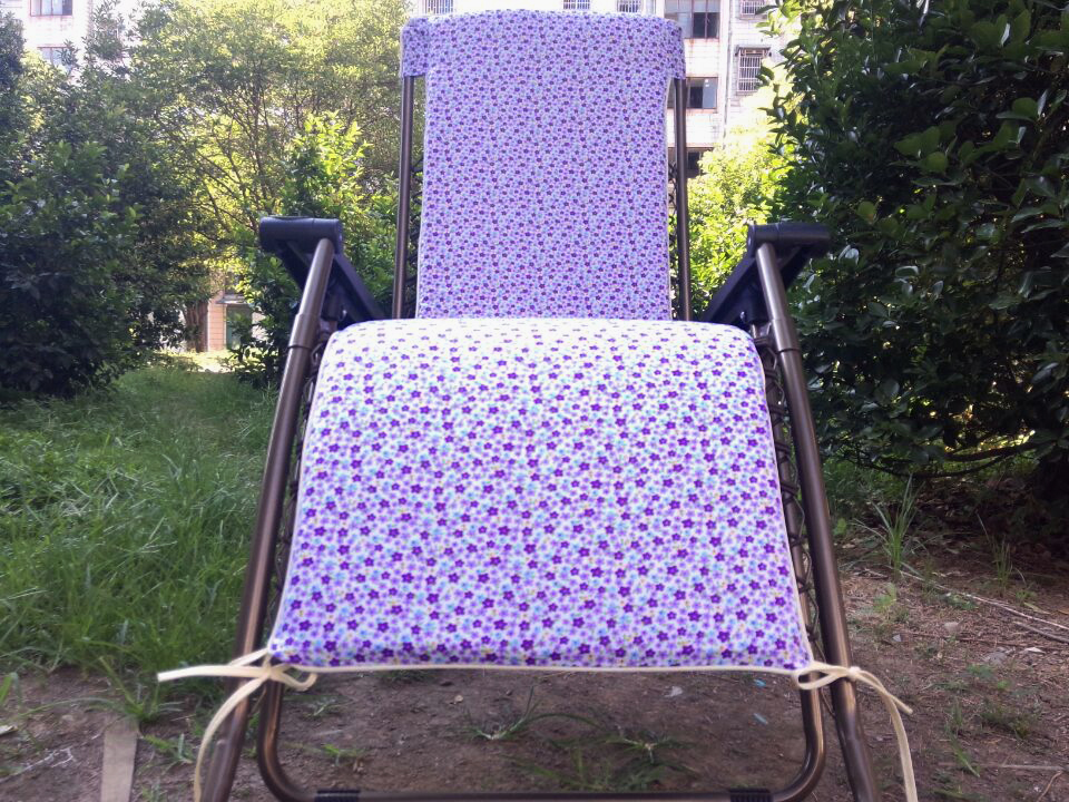 教师学校办公室可拆洗躺椅垫椅套紫色小花纯棉面料坐垫套带棉芯