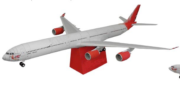 满68包邮民用飞机客机维京空客A340-360手工劳动纸模型diy含说明