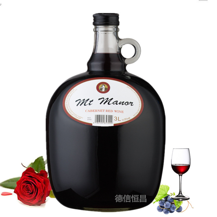 六斤装大瓶红酒法国蒙图庄园干红葡萄酒3L进口红酒波尔多赤霞珠