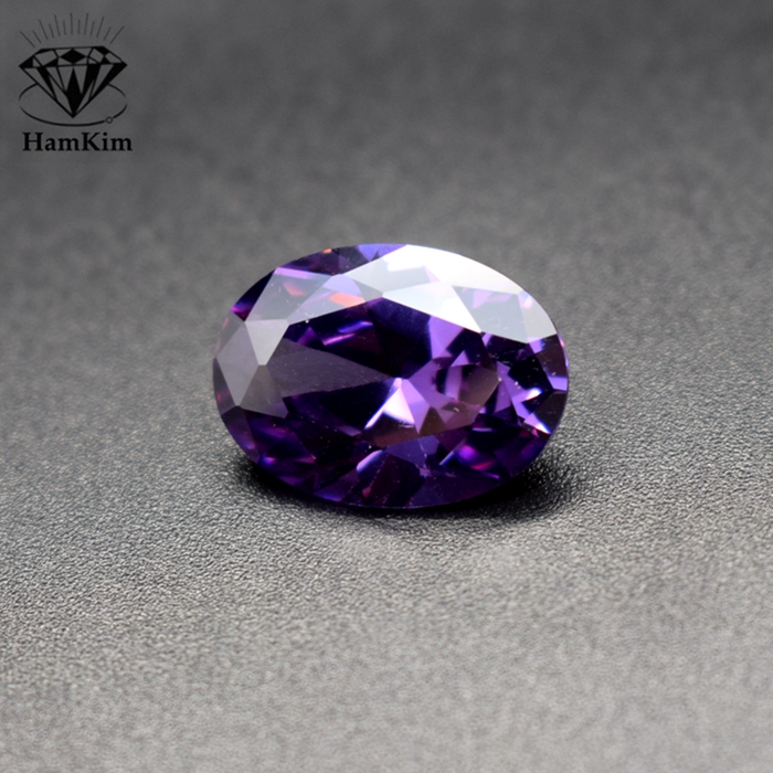 紫红椭圆蛋形diy锆石裸石宝石耳钉石戒指戒面镶嵌石紫水晶色吊坠
