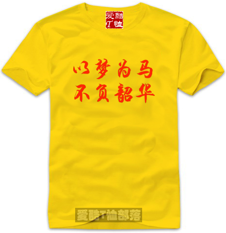 以梦为马,不负韶华纪念中国男子足球队战长沙胜利T恤衫文化衫纯棉