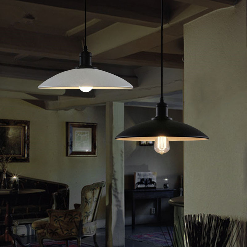 美式乡村loft复古工业风灯罩餐厅创意咖啡厅铁艺单头造型锅盖吊灯