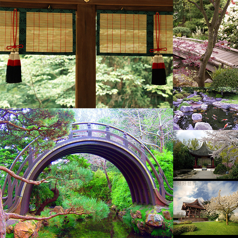 81张日本庭院日系风格日式户外景观平面网页设计背景图片素材