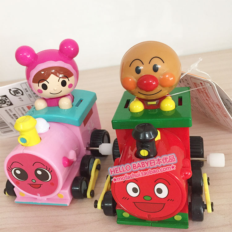 现货日本原装面包超人发条玩具动感小火车限量奶油妹妹小火车
