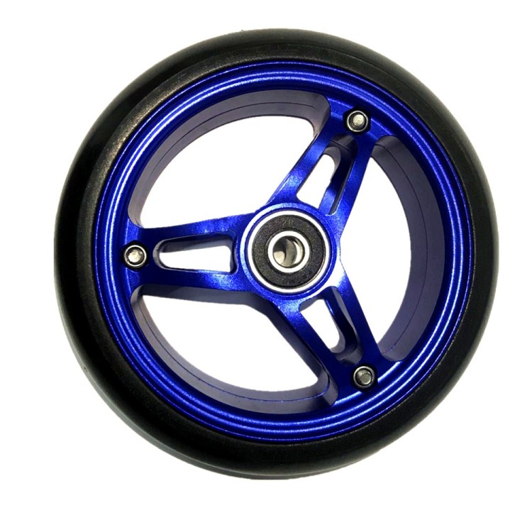运动轮椅铝合金前轮 5*1.5寸 轮椅通用配件 蓝色进口双片式轮毂