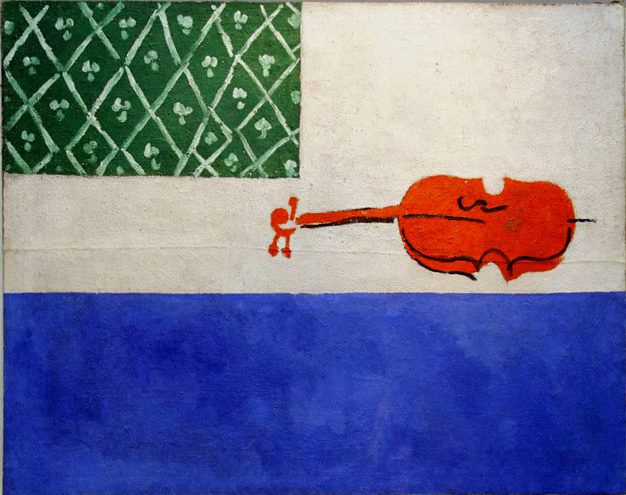 静物油画红色小提琴俄罗斯国家博物馆手绘临摹复制品