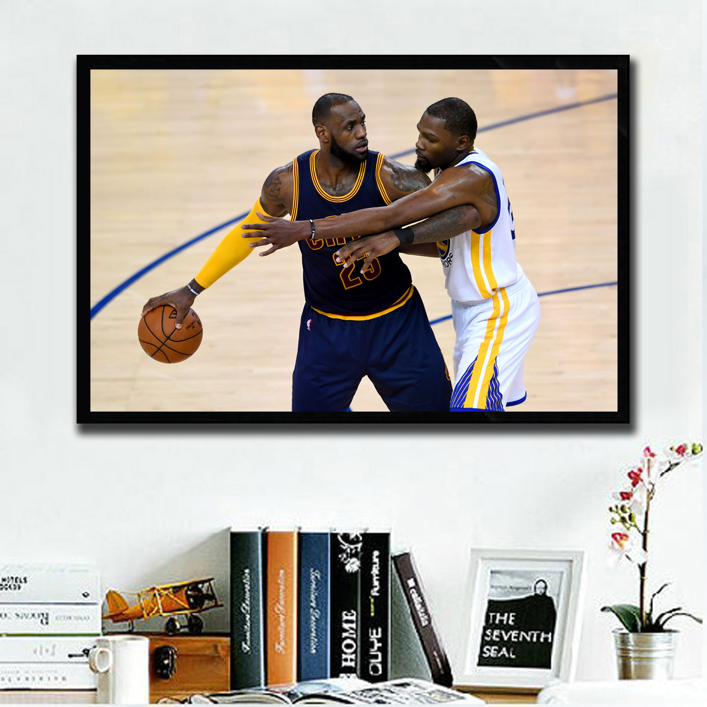 詹姆斯杜兰特总决赛海报装饰画NBA主题书房创意男生礼物卧室壁挂