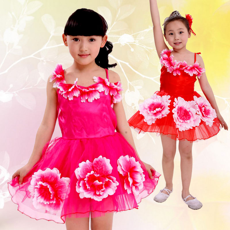六一儿童演出服牡丹花裙女童蓬蓬裙促销少儿舞蹈仙子幼儿园表演服