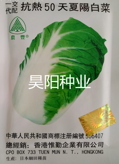 日本进口夏阳50天白菜夏绿50天包心耐热白菜种子抗热抗湿抗病10克
