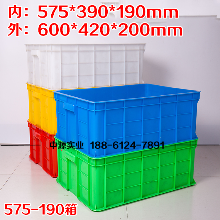 575-190绿色塑料箱冷冻烧烤材料周转运输600*420*200豆芽菜种植箱