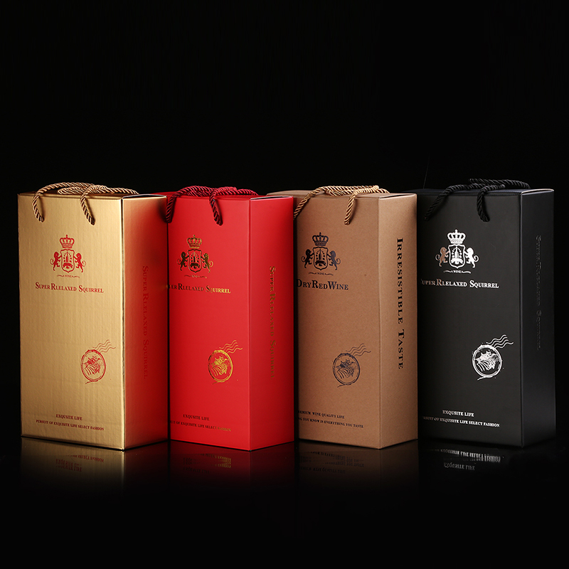 红酒礼品包装纸盒手提纸袋子双支葡萄酒盒橄榄油山茶籽油盒可定制