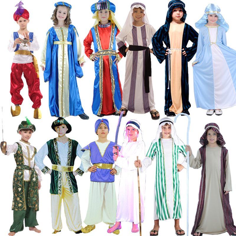 万圣节服装儿童女cos阿拉伯公主衣服印度男阿拉丁阿联酋王子服饰