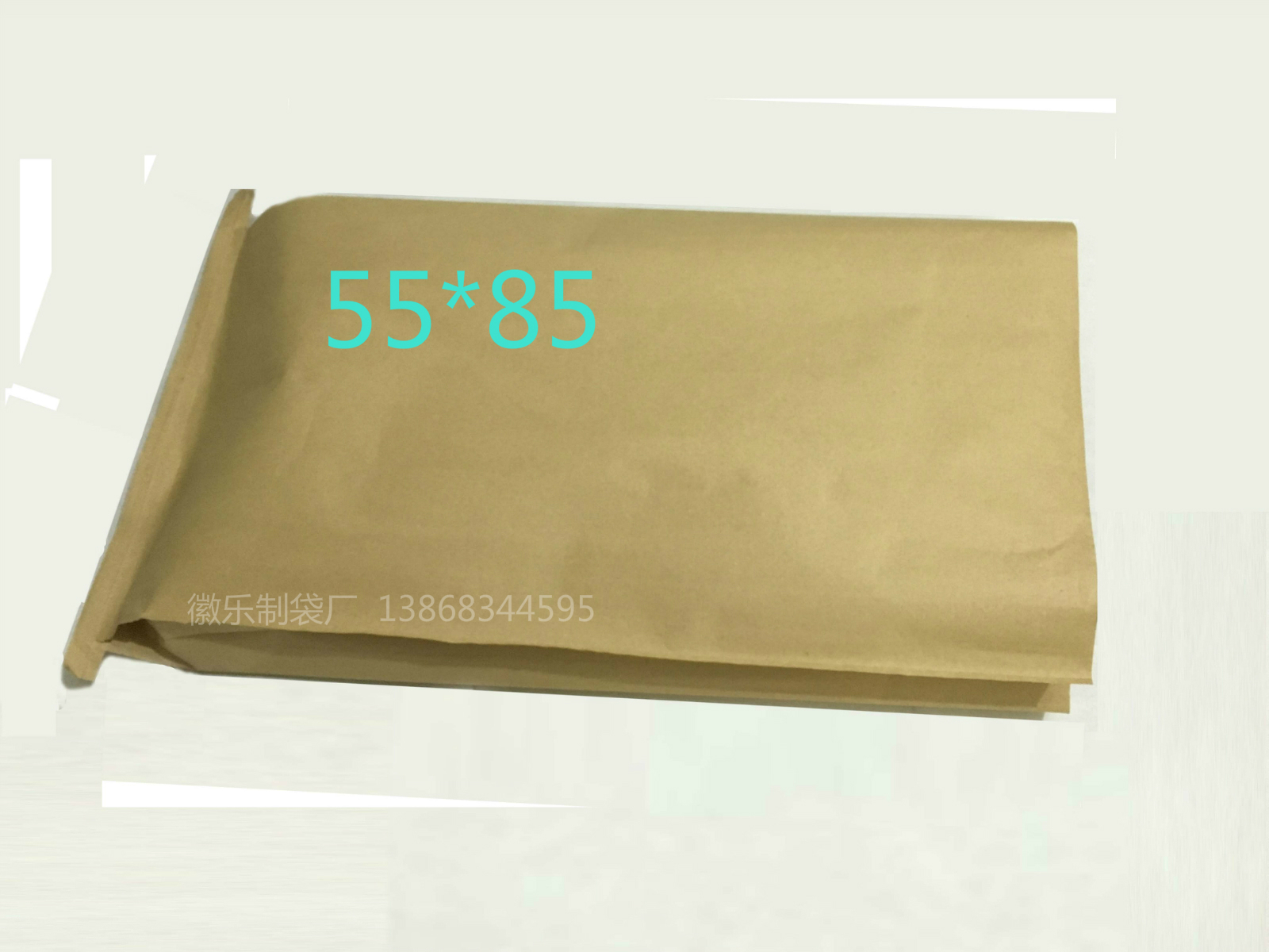 现货55*85cm牛皮纸袋复合袋25公斤一次性编织袋黄色pp粒子护角包