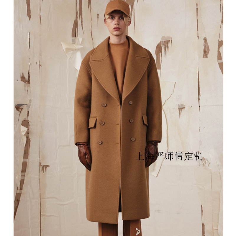 私人定制  秋冬新品韩版男装外套 大衣  跎色羊毛呢大衣