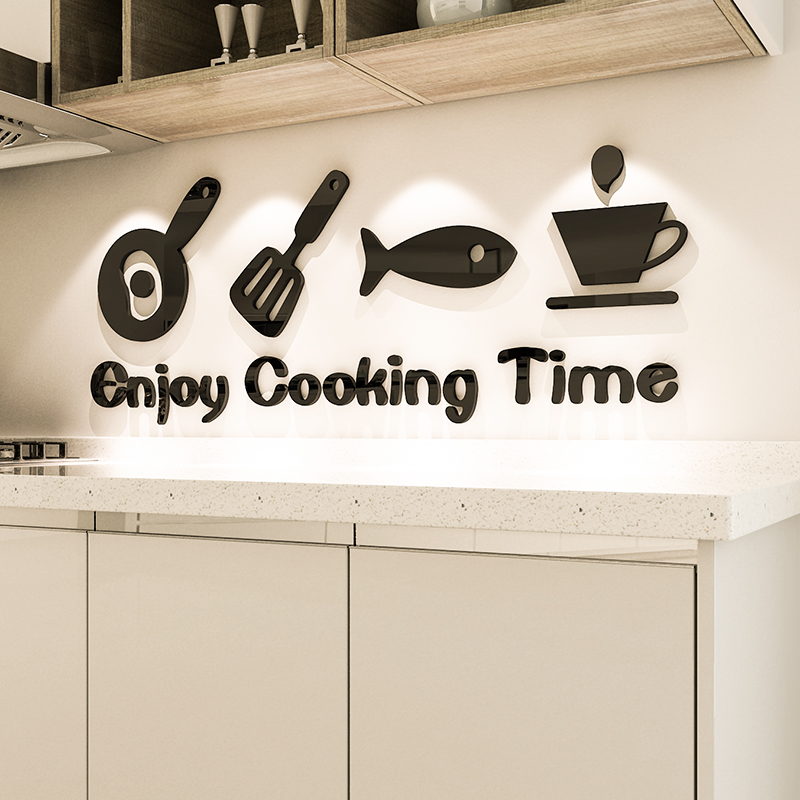 ins北欧简约风格3d立体墙贴画创意厨房餐客厅背景墙壁纸自粘装饰