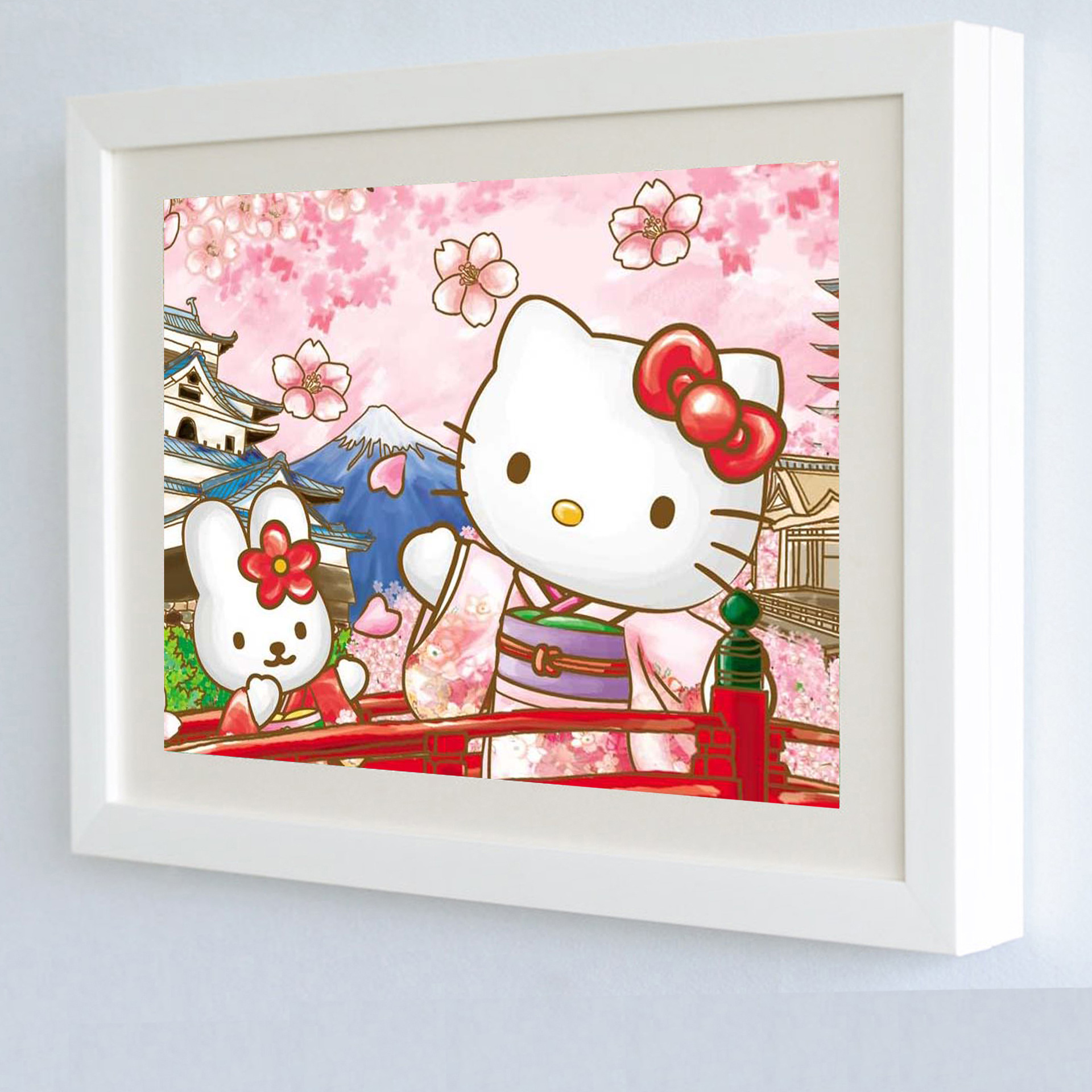 5D钻石画卡通儿童房卧室凯蒂猫贴钻十字绣简单HelloKitty猫砖石画