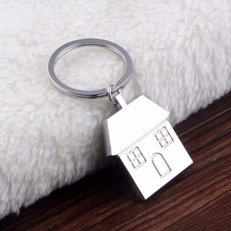 创意房子挂件个性金属钥匙扣 温暖的港湾挂饰刻字 定制logo