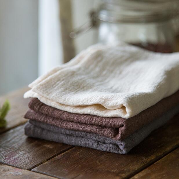 水洗棉麻肌理餐巾 简约日式茶巾背景布摆拍餐布道具 隔热垫