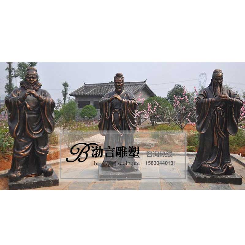 玻璃钢仿铜张飞关羽刘备雕像桃园三结义人物城市广场景观铸铜雕像